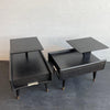 Mid-Century Modern Ebonized Stepped End Tables By Gordon's Furniture