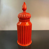 Mid-Century Italian Orange Moorish Art Pottery Jar