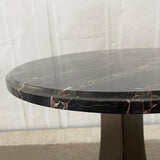 Arts & Crafts Black Marble Pedestal Side Table
