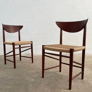 Peter Hvidt And Orla Molgaard Nielsen Teak And Rope Model 316 Chairs