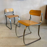 Pair Of Ply And Steel Health Chairs By Herman Sperlich For Ironite