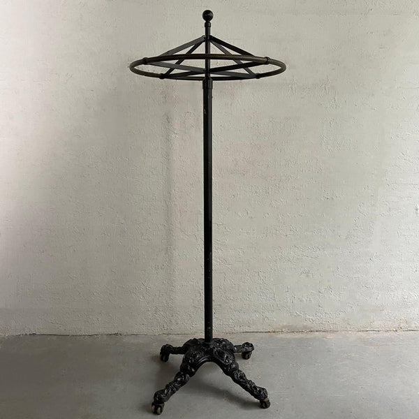 Antique Early 20th Century Ornate Cast Iron Rounder Garment Rack – cityFoundry Antique Early 20th Century Ornate Cast Iron Rounder Garment Rack – cityFoundry