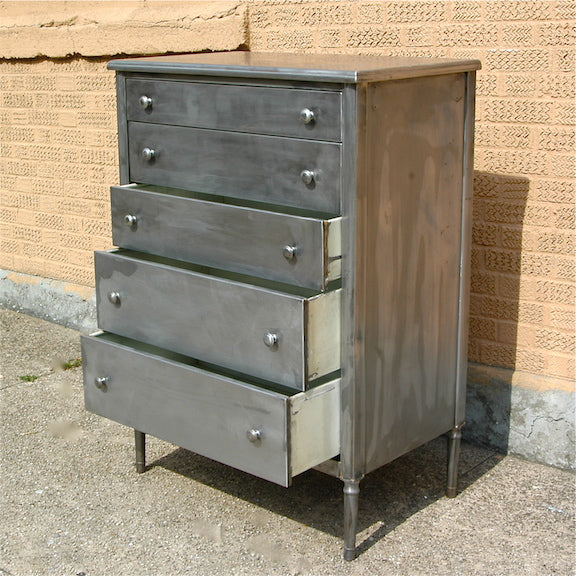 Vintage Simmons brushed steel dresser – cityFoundry Vintage Simmons brushed steel dresser – cityFoundry