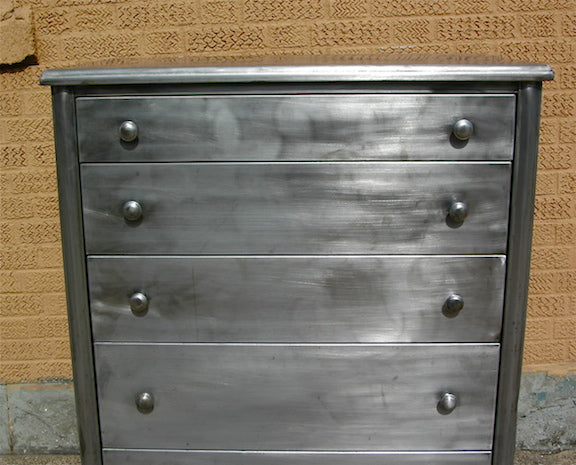 Vintage Simmons brushed steel dresser cityFoundry Vintage Simmons brushed steel dresser cityFoundry