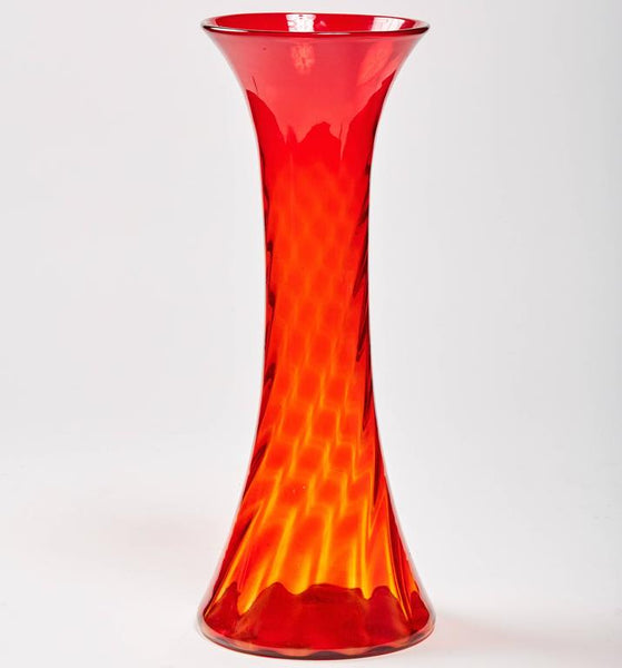 Vintage Orange Floor Vase by Blenko Glass cityFoundry