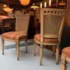 Caned Back Carved Mahogany Louis XVI Style Chairs