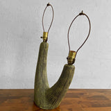Midcentury Art Pottery Double Branch Table Lamp By Kelby