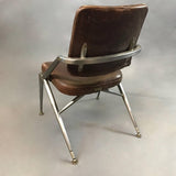 Mid Century Steel And Leather Office Chair By Cramer