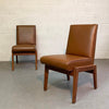 Mid Century Modern Walnut And Naugahyde Chairs By Jens Risom