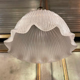 Early 20th Century Cut Glass Ruffled Dome Pendant Light