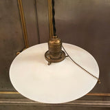 Early 20th Century Milk Glass Disc Pendant Light