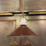 Industrial Brown Enamel Cone Factory Pendant Light