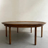 Large Round Midcentury Coffee Table By Tomlinson Sophisticate