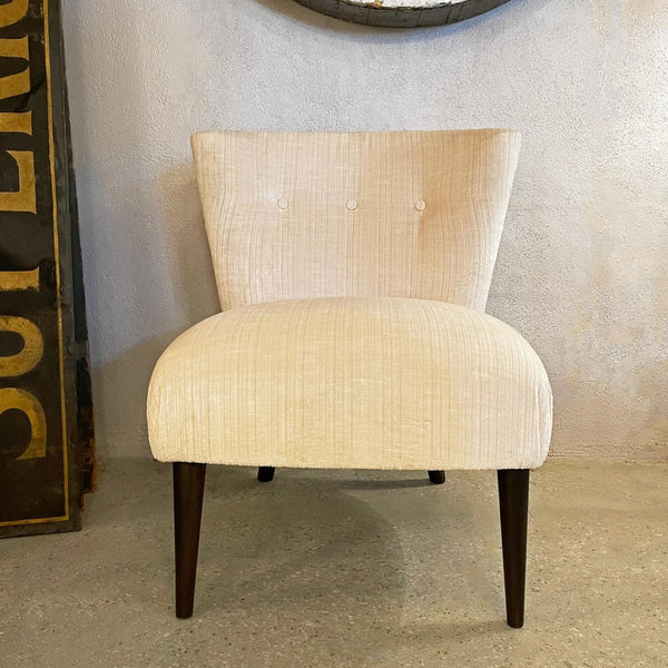 Hollywood Regency Velvet Slipper Chair By Kroehler