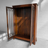 Gothic Oak Glass Front Display Cabinet
