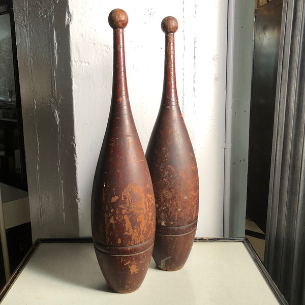 【ヴィンテージ】 インディアンクラブ 木製 ジャグリングクラブ アンティーク ヴィンテージ 木製 インディアンクラブ ジャグリングクラブ