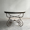 Hollywood Regency Scrolled Steel And Marble Dining Table