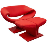 "Ribbon" Lounge Chair Ottoman Set By Pierre Paulin For Artifort