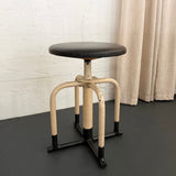 Early 20th Century Industrial Painted Steel Adjustable Apothecary Swivel Stool