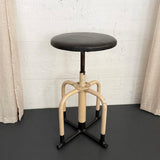 Early 20th Century Industrial Painted Steel Adjustable Apothecary Swivel Stool