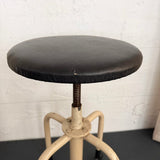Early 20th Century Industrial Painted Steel Adjustable Apothecary Swivel Stool