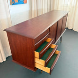 Scandinavian Modern Teak Sideboard Credenza With Pull-Out Tray