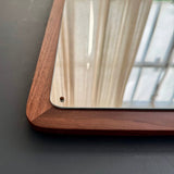 Custom Modern Minimal Walnut Wall Mirror