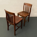 Early 20th Century Clark & Gibby Walnut Library Desk Chairs