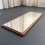 Custom Modern Minimal Walnut Wall Mirror