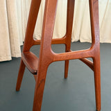 Scandinavian Modern Teak Leather Model OD61 Bar Stool By Erik Buch