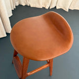 Scandinavian Modern Teak Leather Model OD61 Bar Stool By Erik Buch