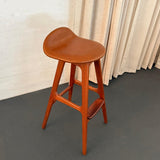 Scandinavian Modern Teak Leather Model OD61 Bar Stool By Erik Buch
