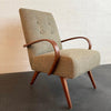 Mid-Century Modern Bentwood Upholstered Armchair By Jaroslav Smidek