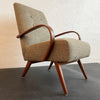 Mid-Century Modern Bentwood Upholstered Armchair By Jaroslav Smidek