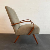 Mid-Century Modern Bentwood Upholstered Armchair By Jaroslav Smidek