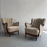 Pair Of Art Deco Wingback Lounge Chairs