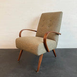 Mid-Century Modern Bentwood Upholstered Armchair By Jaroslav Smidek