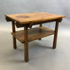 Rustic Mid-Century Modern Tiered Oak Side Table