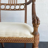 Antique Egyptian Revival Carved Maple Armchair