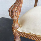 Antique Egyptian Revival Carved Maple Armchair