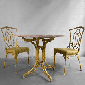 Hollywood Regency Faux Bamboo Café Dining Set