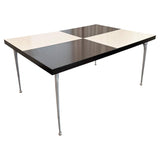 Mid-Century Modern "Gazelle" Cast Aluminum Checkered Dining Table By Shelby Williams