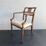 Antique Egyptian Revival Carved Maple Armchair