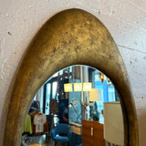 Antique Early 20th Century Cast Zinc Metal Gilt Oval Mirror