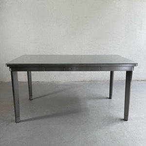 Industrial Midcentury Brushed Steel Police Desk