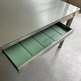 Industrial Midcentury Brushed Steel Police Desk