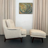 Mid-Century Modern Lounge Chair Ottoman Set By Roger Sprunger For Dunbar