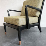 Hollywood Regency Lacquered Mahogany Lounge Chair