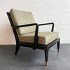 Hollywood Regency Lacquered Mahogany Lounge Chair