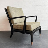 Hollywood Regency Lacquered Mahogany Lounge Chair